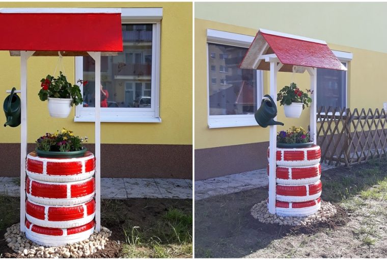 hasznalt gumibol kerti dekor