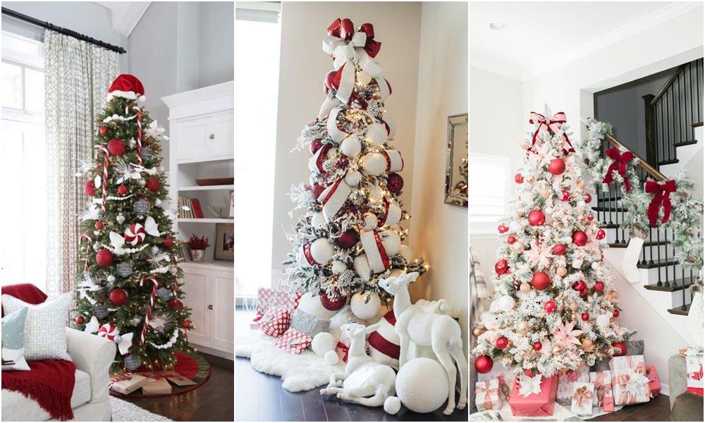 Inspiráló klasszikus piros-fehér karácsonyi dekoráció ...