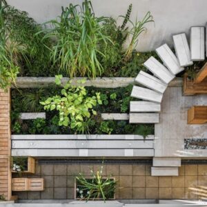 belso nyitott atrium a hazban