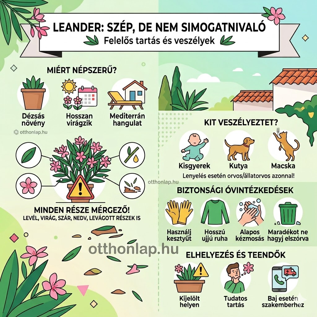 Szép, de nem simogatnivaló: ezért jobb óvatosnak lenni a leanderrel