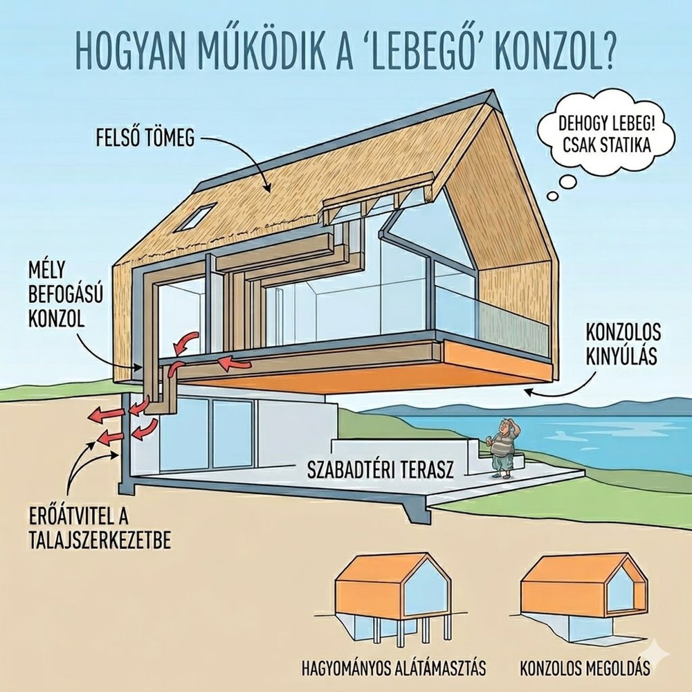 Így „lebeghet” egy tihanyi villa a terasz fölött