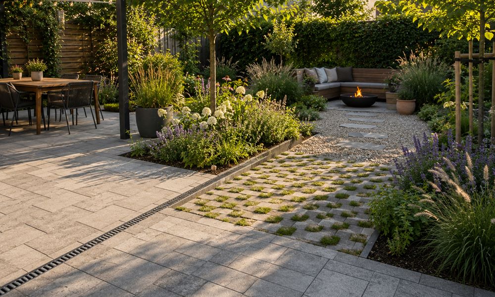 Gyönyörű lett a térkövezett udvar
