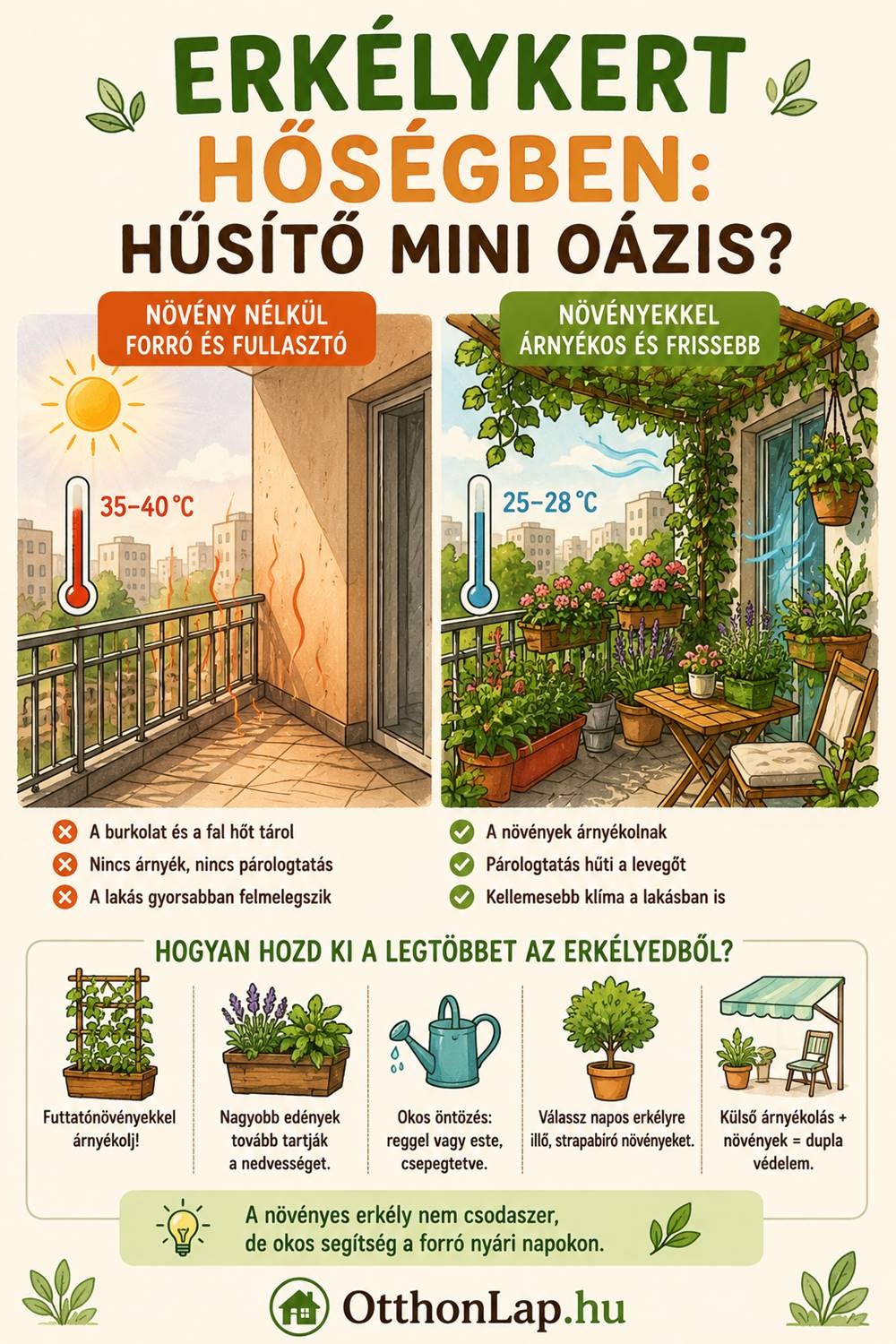 Az erkélykert tényleg hűtheti a lakást Az erkélykert tényleg hűtheti a lakást
